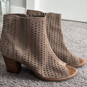 Toms Brown Perforated Ankle Booties